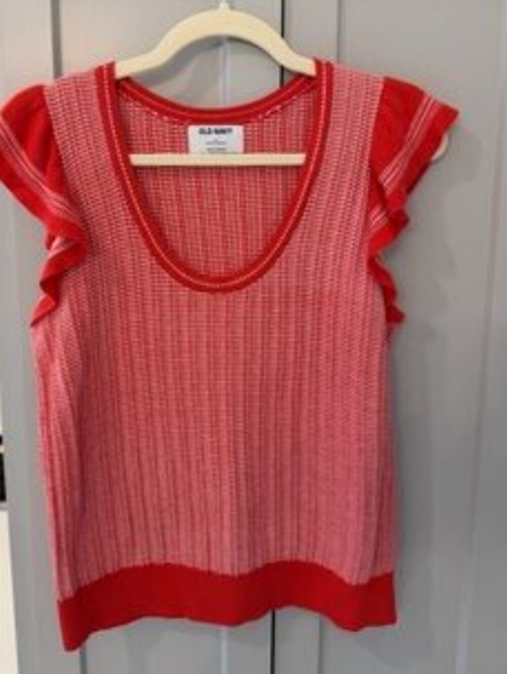 Old Navy Xxl Flutter-Sleeve Sweater Tank Vest Coral Brand New - Picture 2 of 16